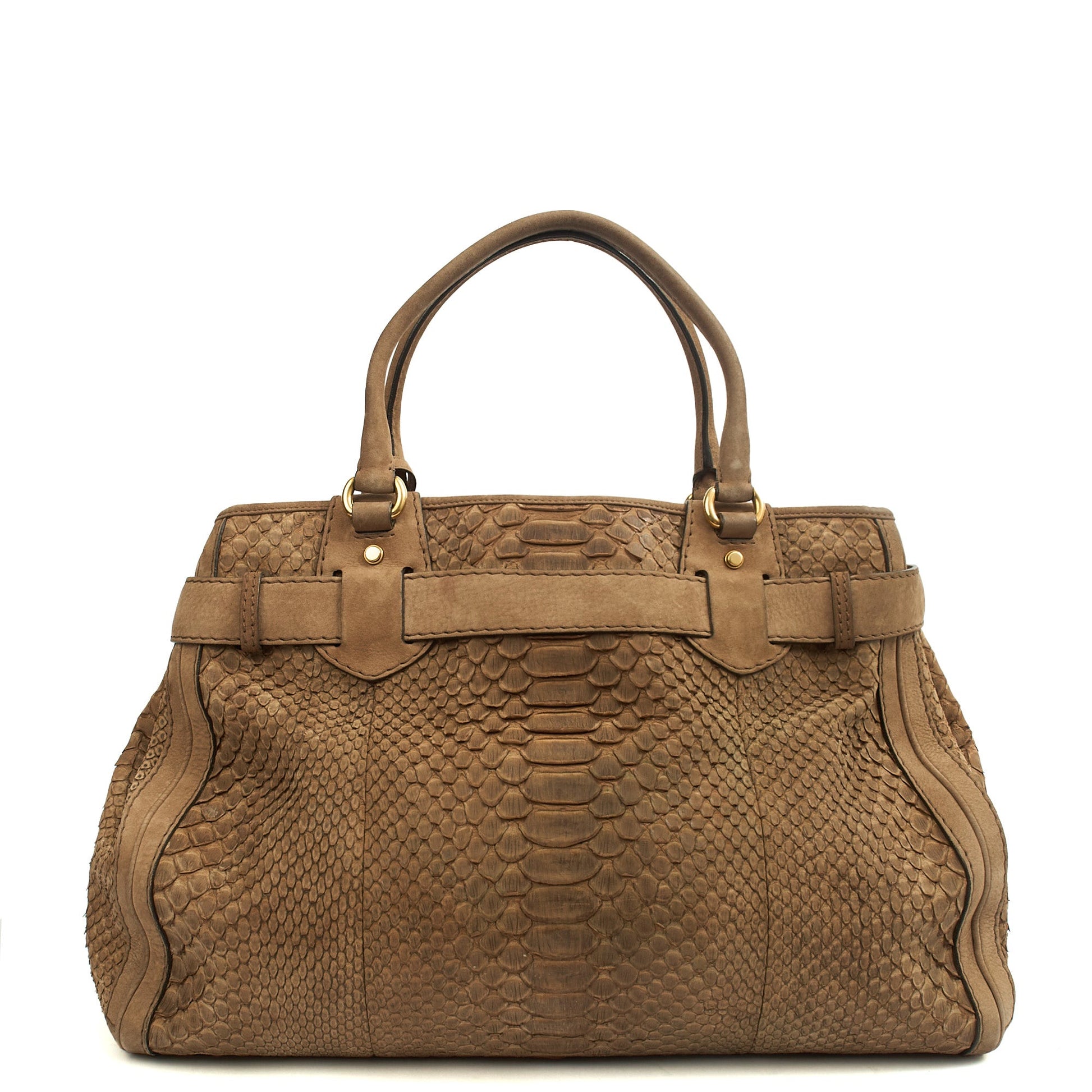 Gucci Tote GG Running Tote in Brown, Python Leather — Alternate View 9