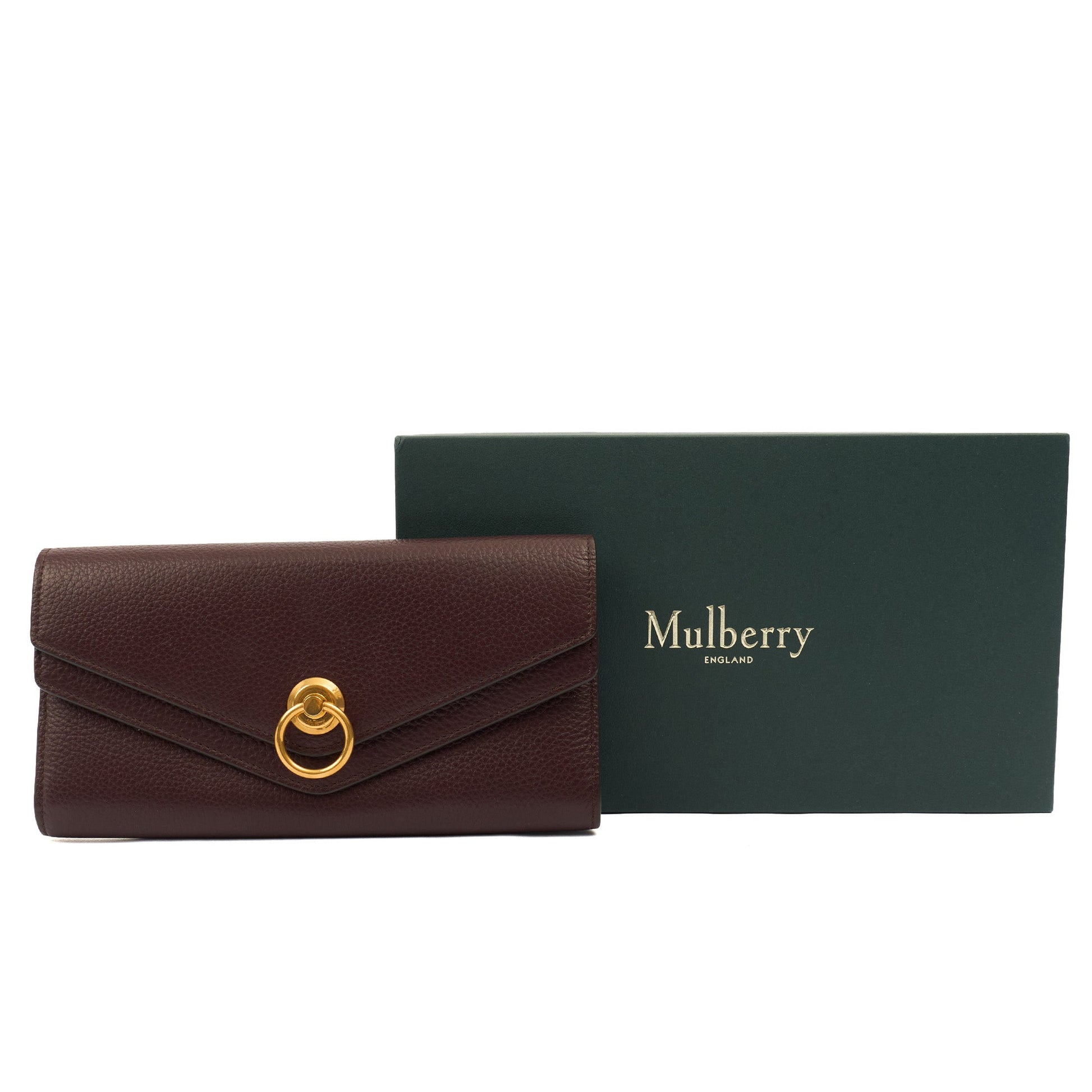 Mulberry Purse Wallet in Oxblood, Leather — Side View