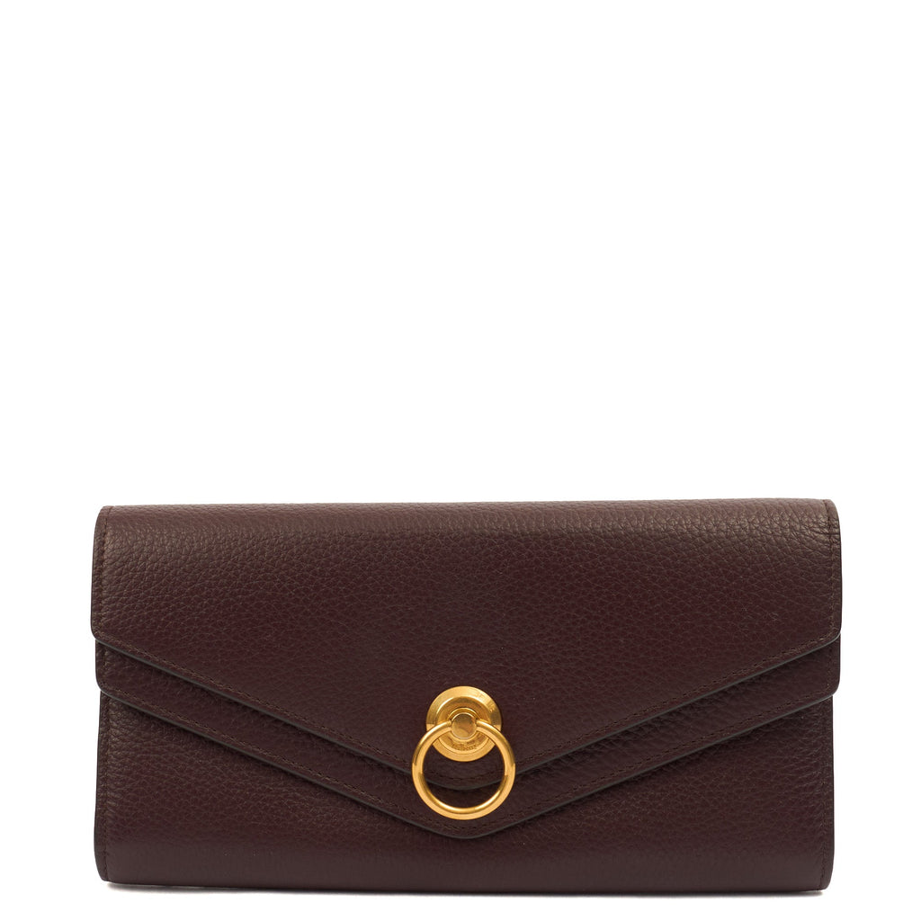 Mulberry Purse Wallet in Oxblood, Leather — Front View