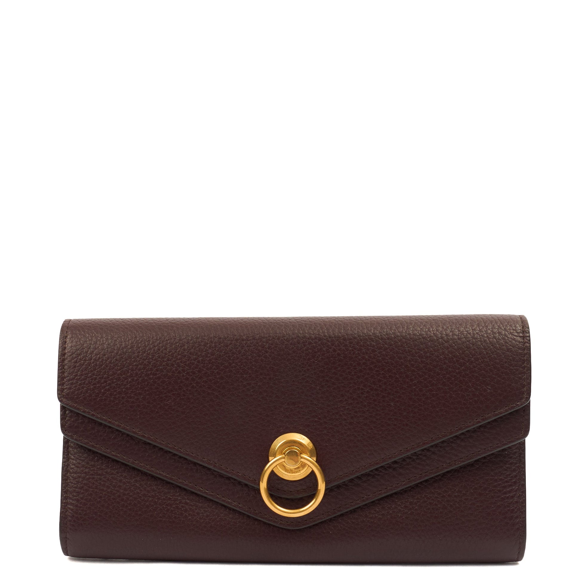 Mulberry Purse Wallet in Oxblood, Leather — Front View