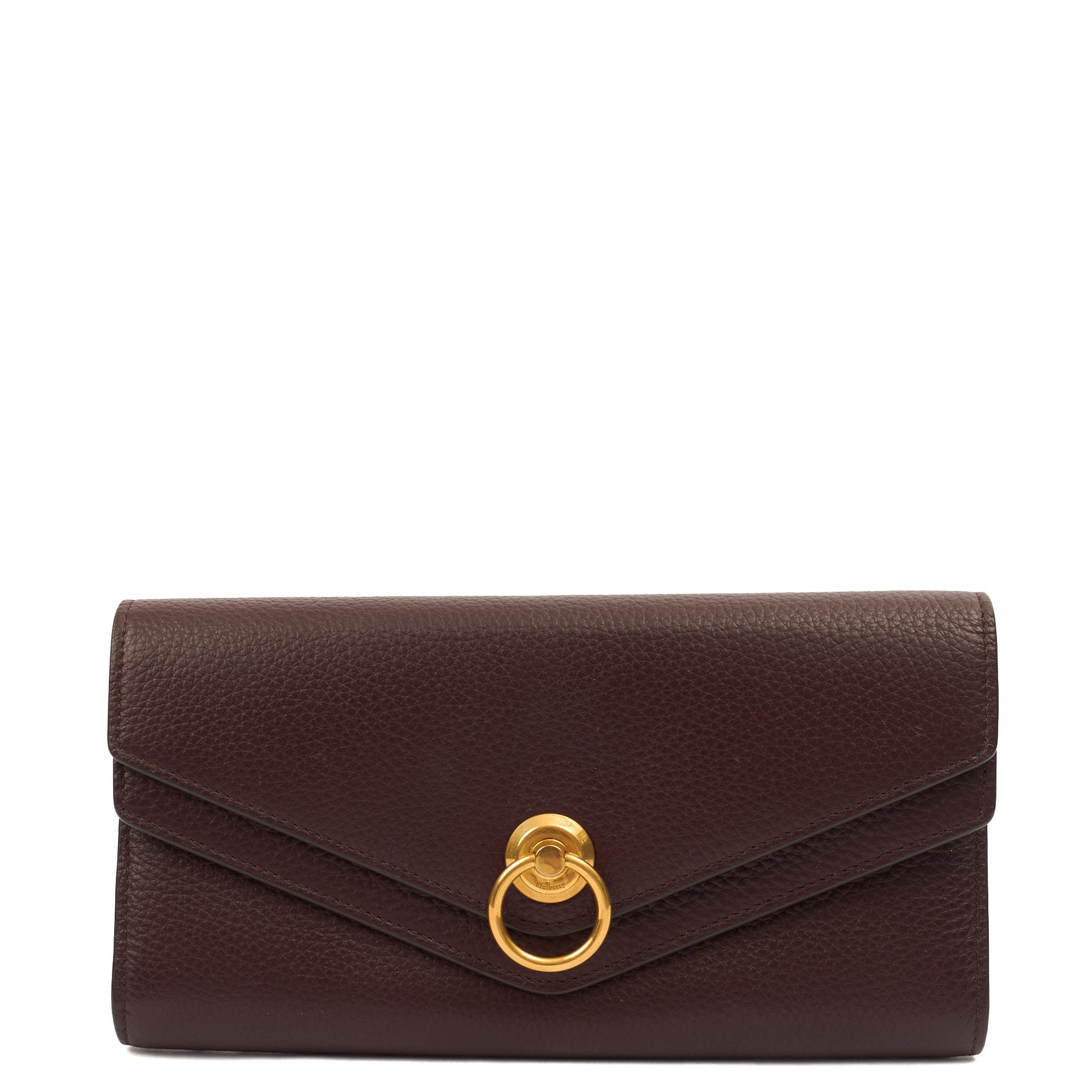 Mulberry Purse Wallet in Oxblood, Leather — Front View