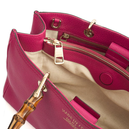 Gucci Tote Bamboo Shopper  in Pink, Leather — Detail View