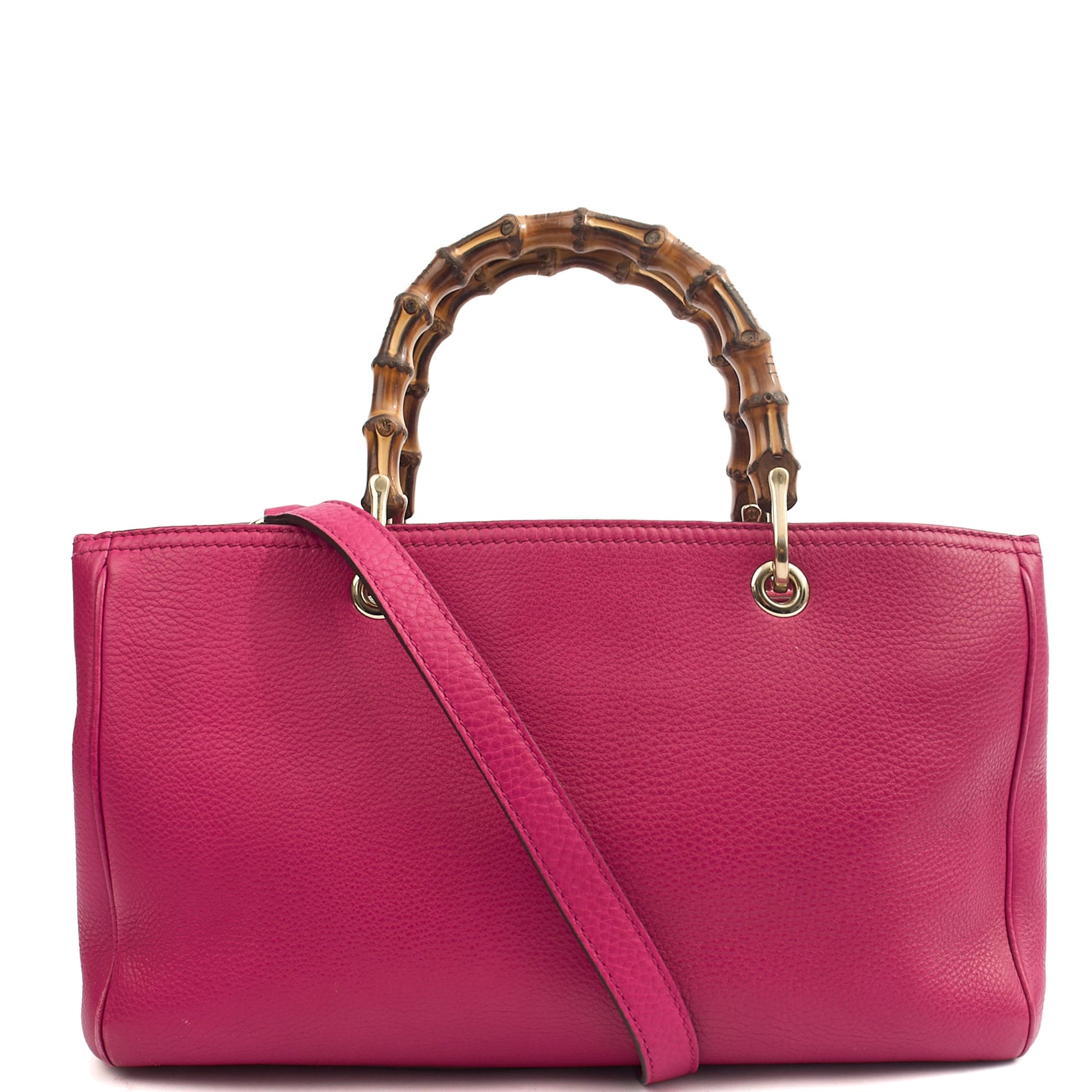 Gucci Tote Bamboo Shopper  in Pink, Leather — Back View