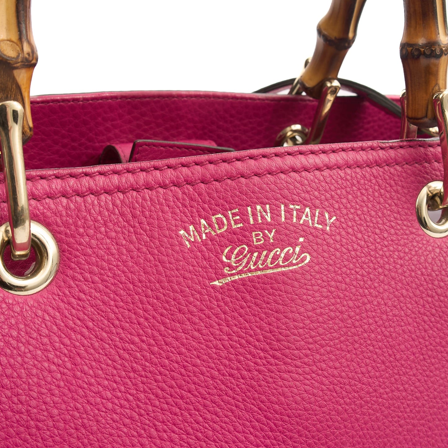 Gucci Tote Bamboo Shopper  in Pink, Leather — Alternate View 18