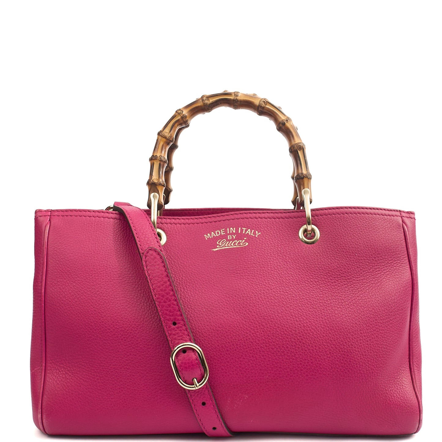 Gucci Tote Bamboo Shopper  in Pink, Leather — Front View