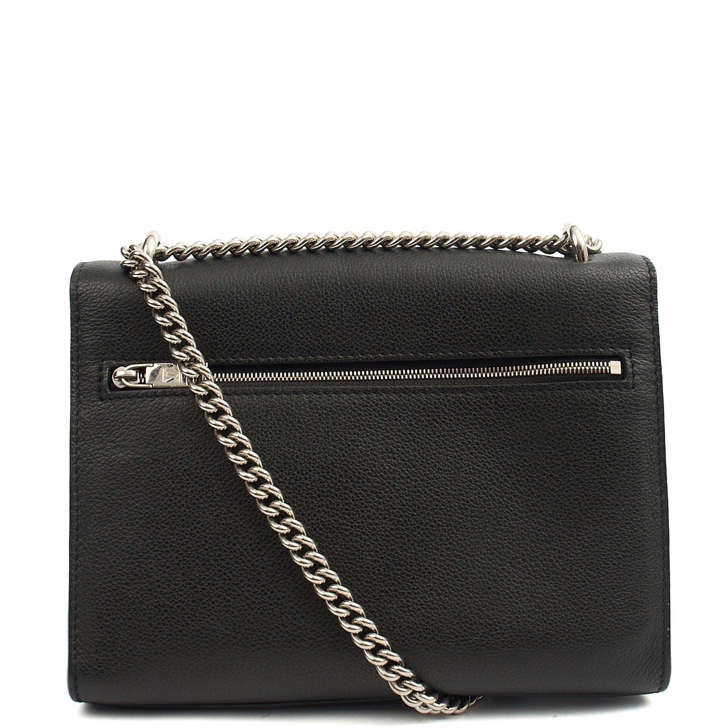 Louis Vuitton Shoulder Bag Mylockme Chain Bag in Black, Calfskin Leather — Back View