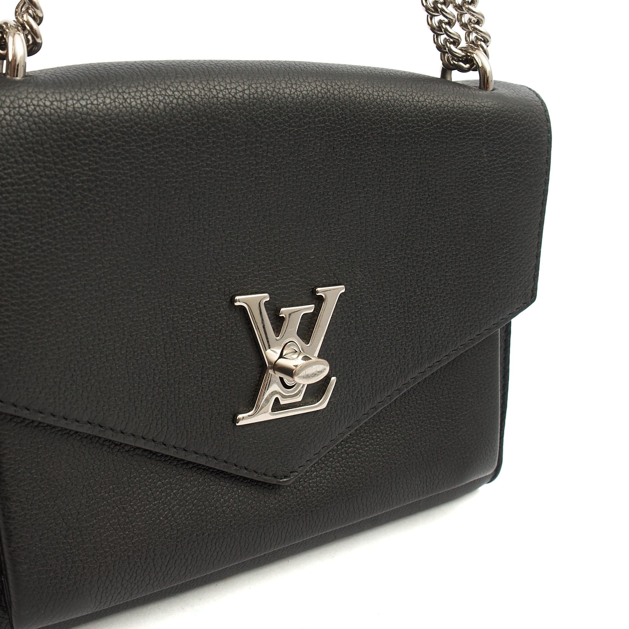 Louis Vuitton Shoulder Bag Mylockme Chain Bag in Black, Calfskin Leather — Lifestyle View