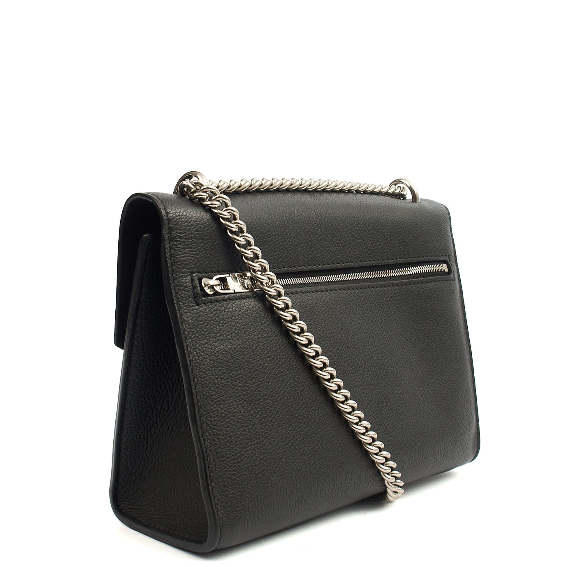 Louis Vuitton Shoulder Bag Mylockme Chain Bag in Black, Calfskin Leather — Side View