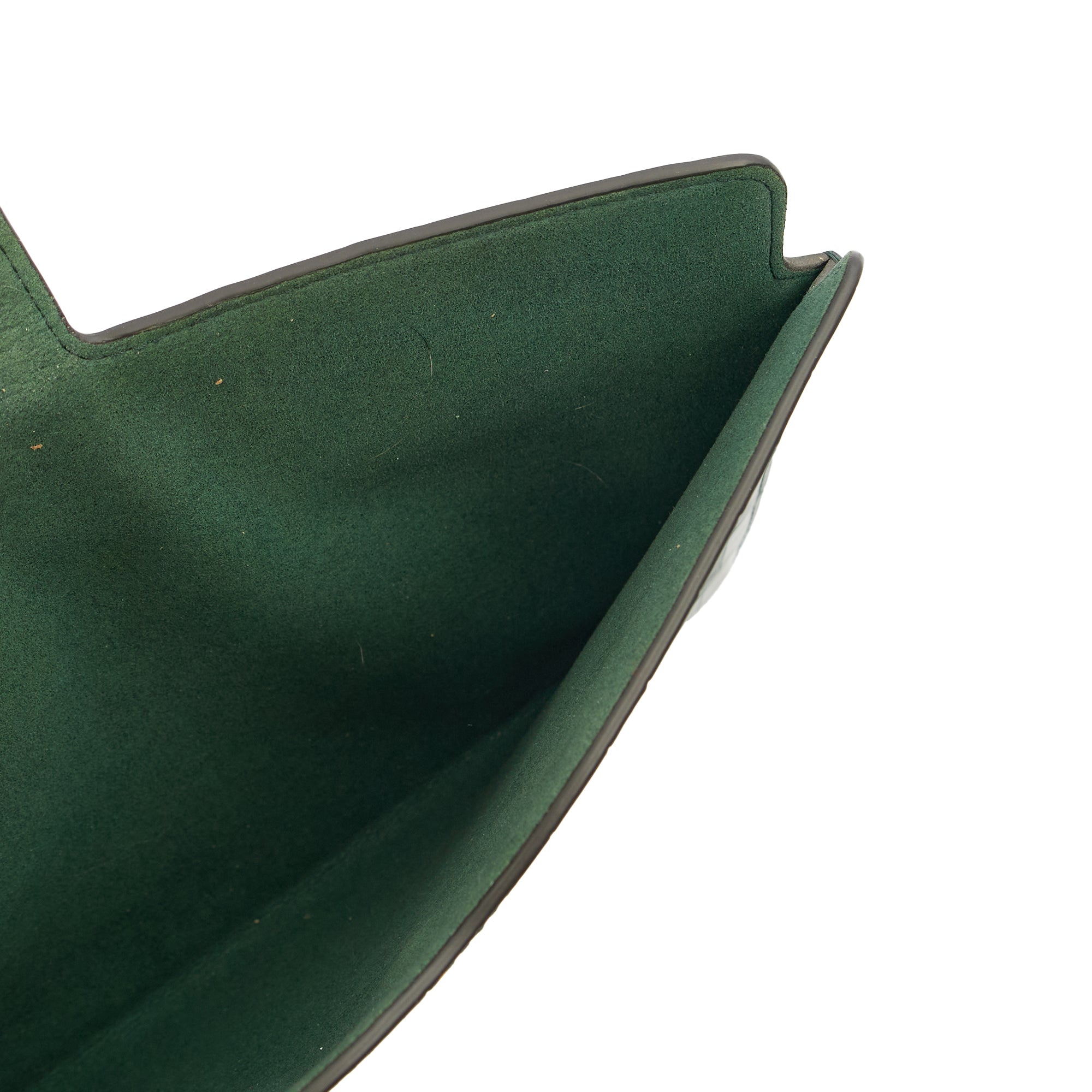 Mulberry Clutch Studded Pouch in Jungle Green, Exotic Effect Leather — Detail View