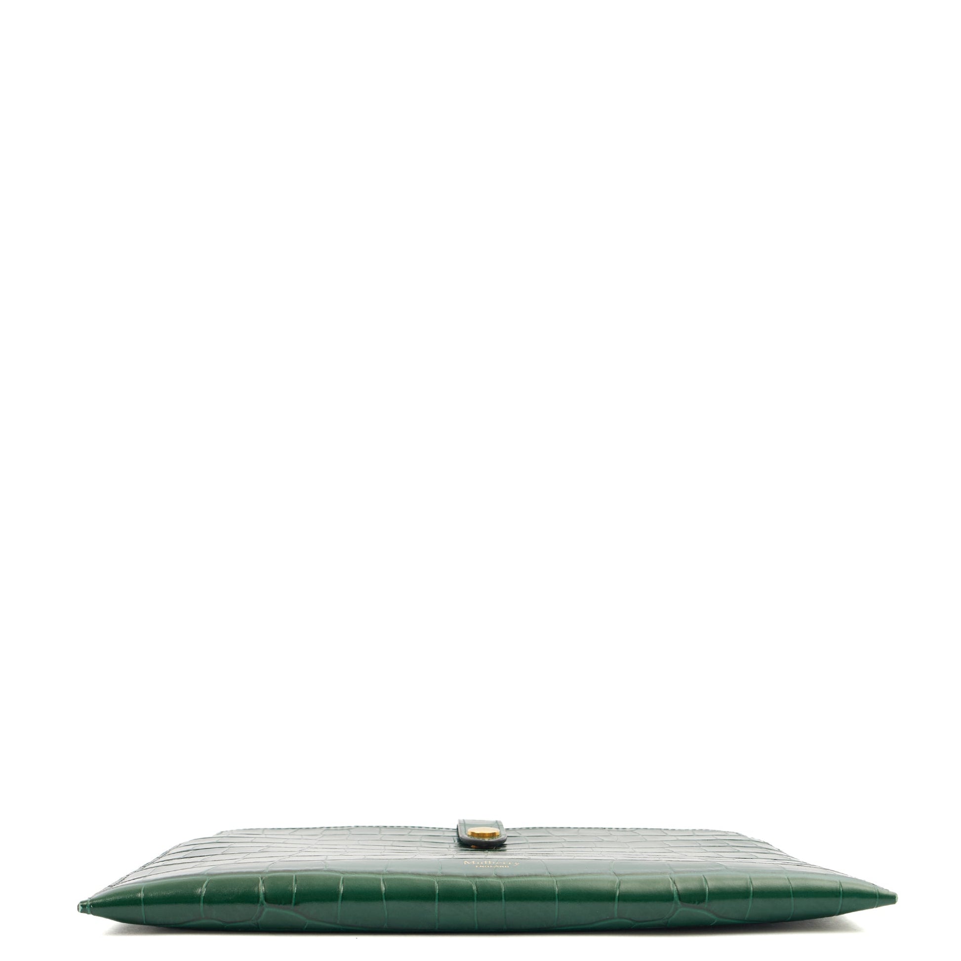 Mulberry Clutch Studded Pouch in Jungle Green, Exotic Effect Leather — Top View