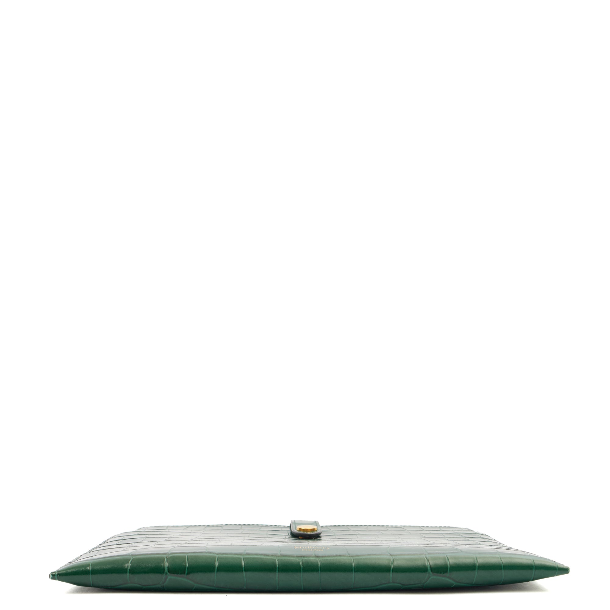 Mulberry Clutch Studded Pouch in Jungle Green, Exotic Effect Leather — Top View