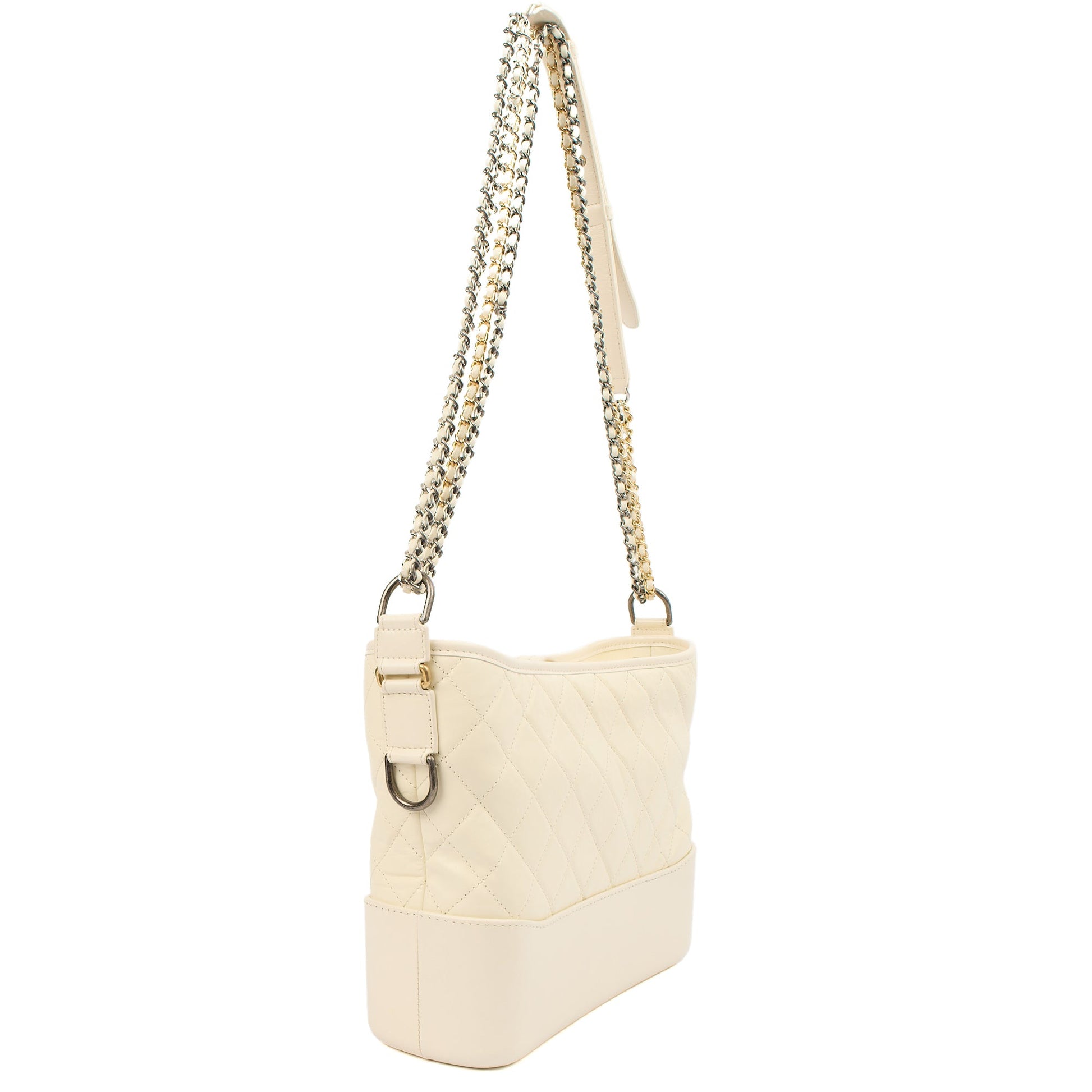 Chanel Shoulder Bag Gabrielle Hobo - Large in Cream, Leather — Top View