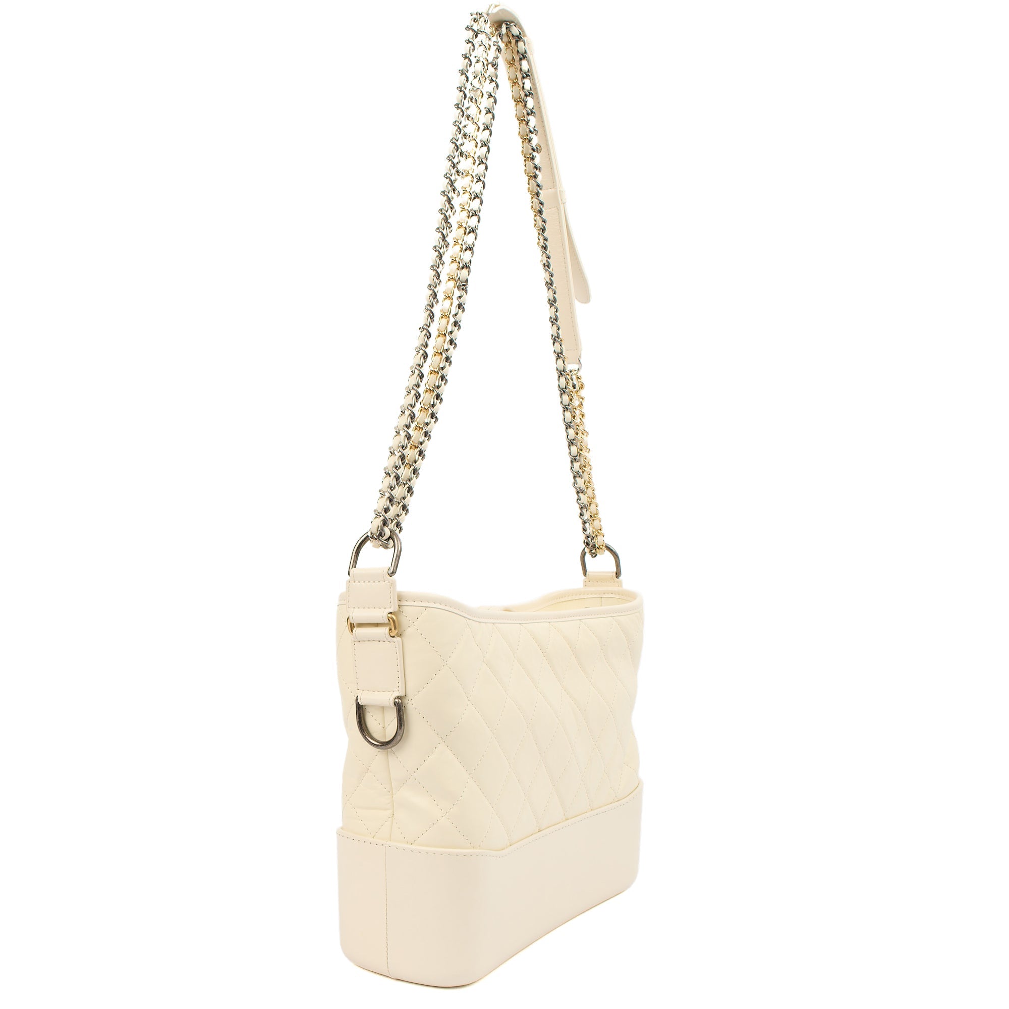 Chanel Shoulder Bag Gabrielle Hobo - Large in Cream, Leather — Top View