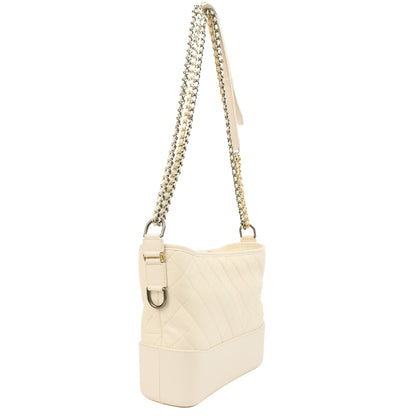 Chanel Shoulder Bag Gabrielle Hobo - Large in Cream, Leather — Top View