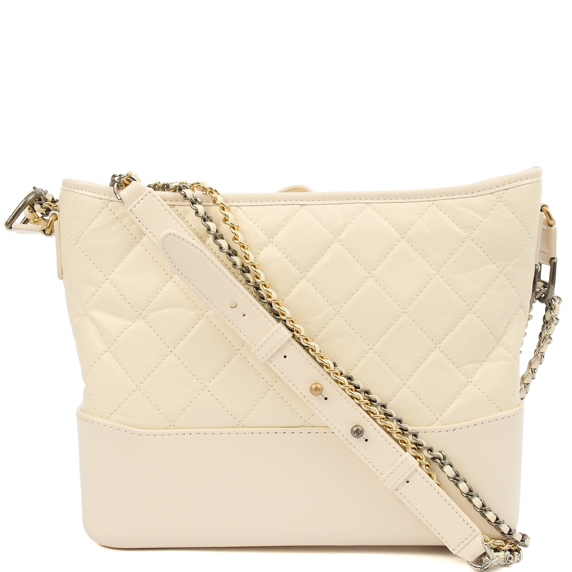 Chanel Shoulder Bag Gabrielle Hobo - Large in Cream, Leather — Front View
