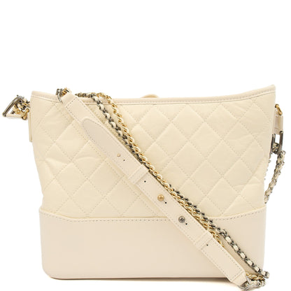 Chanel Shoulder Bag Gabrielle Hobo - Large in Cream, Leather — Front View