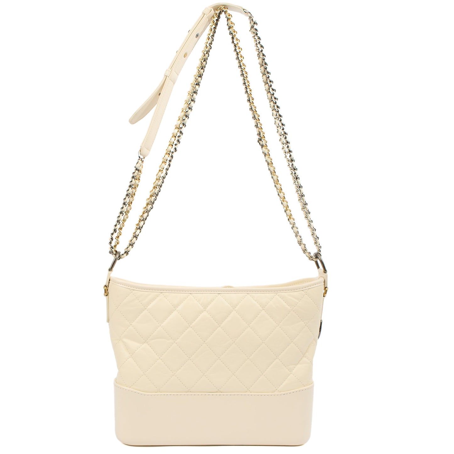 Chanel Shoulder Bag Gabrielle Hobo - Large in Cream, Leather — Back View