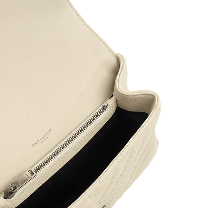 Saint Laurent Top Handle College - Medium in Neutral, Calfskin Leather — Lifestyle View