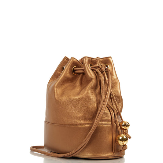 Chanel Bucket Bag Vintage Bucket Bag in Metallic, Lambskin Leather — Side View