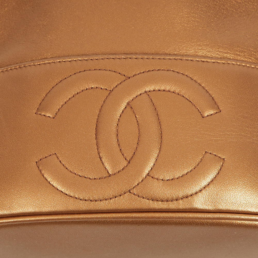 Chanel Bucket Bag Vintage Bucket Bag in Metallic, Lambskin Leather — Lifestyle View