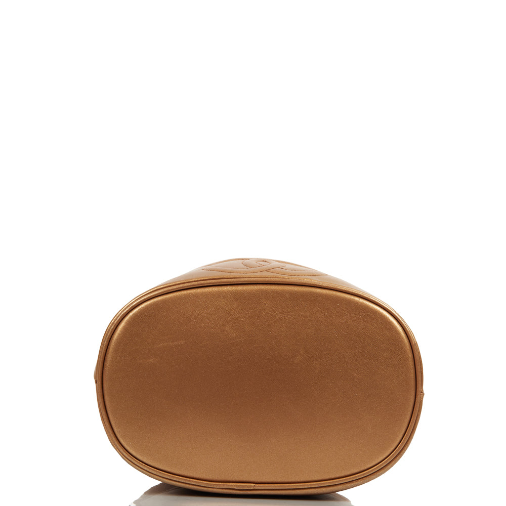 Chanel Bucket Bag Vintage Bucket Bag in Metallic, Lambskin Leather — Top View