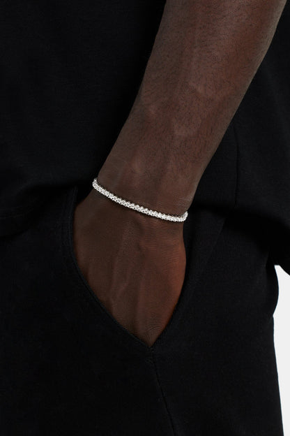 Cernucci Tennis Bracelet - 3mm - White — 6" — Side View