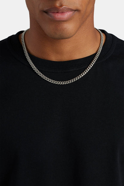 Cernucci Miami Cuban Chain - 5mm - White — 16" — Front View