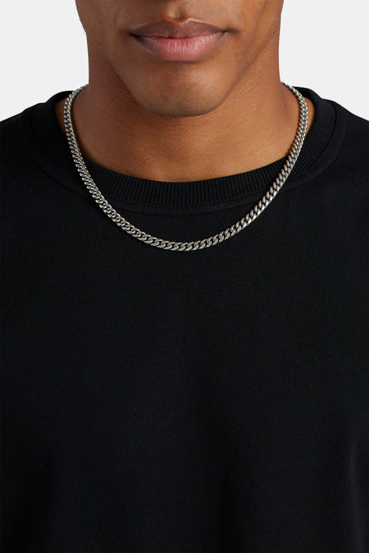 Cernucci Miami Cuban Chain - 5mm - White — 16" — Front View
