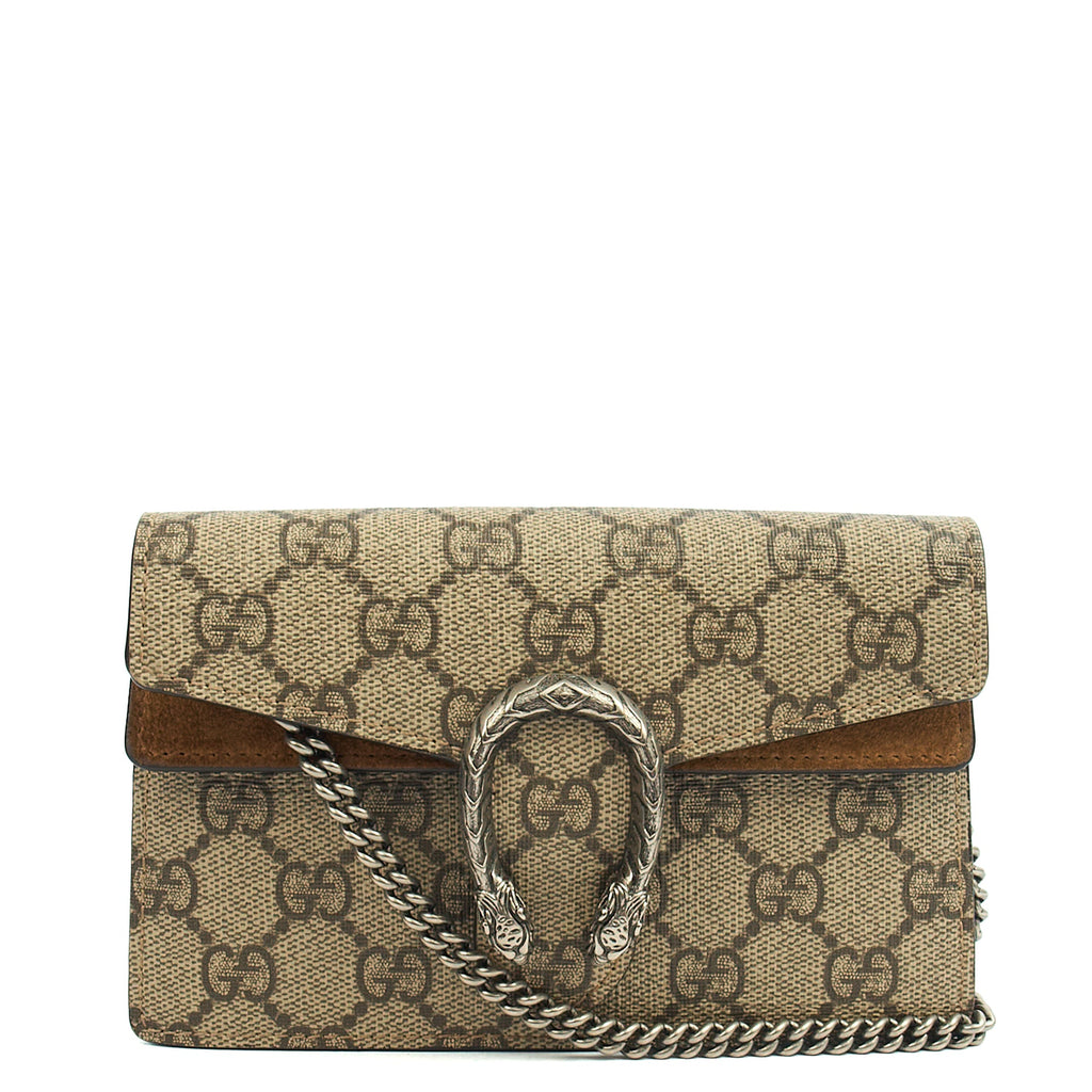 Gucci Mini Bag Dionysus - Super Mini in GG Supreme, Leather — Front View