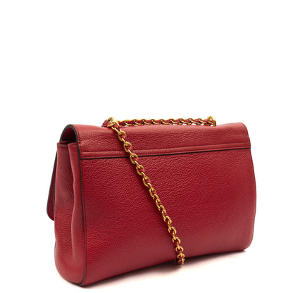 Mulberry Shoulder Bag Lily in Ruby Red, Leather — Back View
