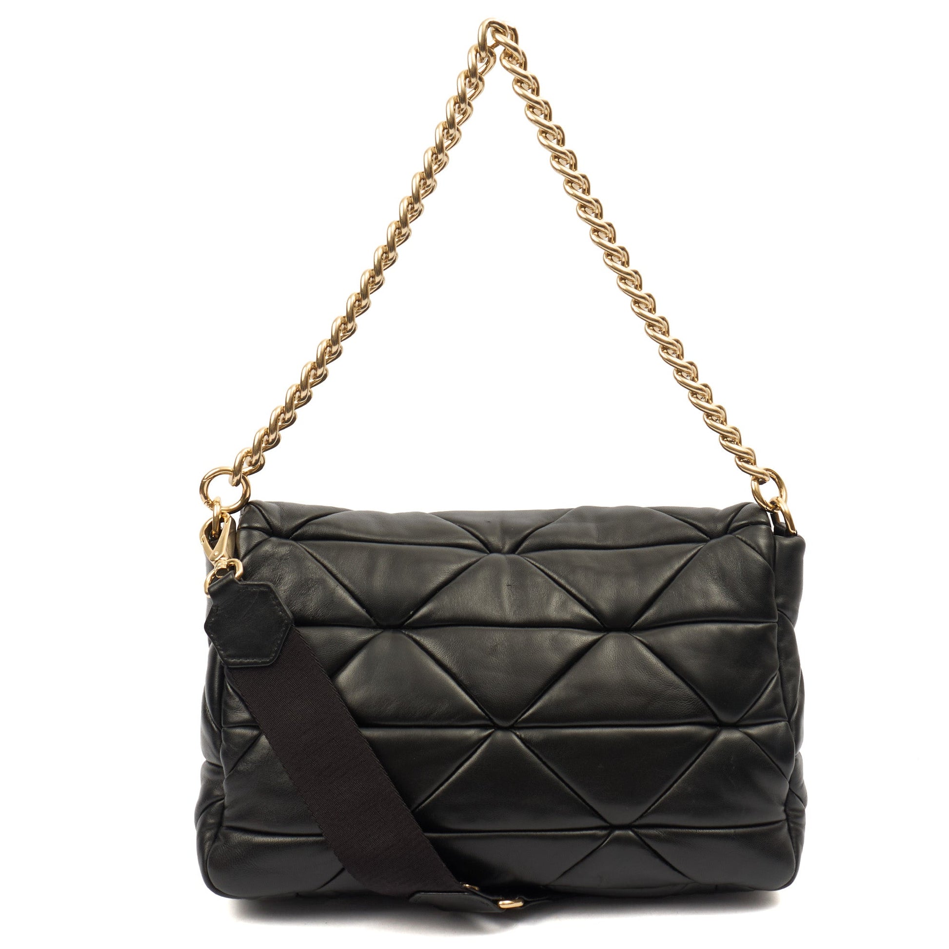 Prada Cross Body System Patchwork bag in Black, Leather — Top View