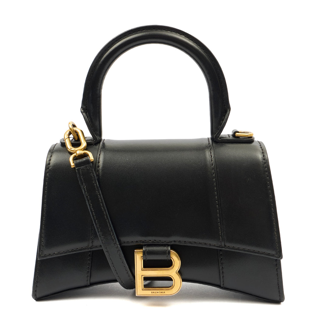 Balenciaga Top Handle Hourglass Top Handle XS in Black, Veau (Calfskin) — Alternate View 13
