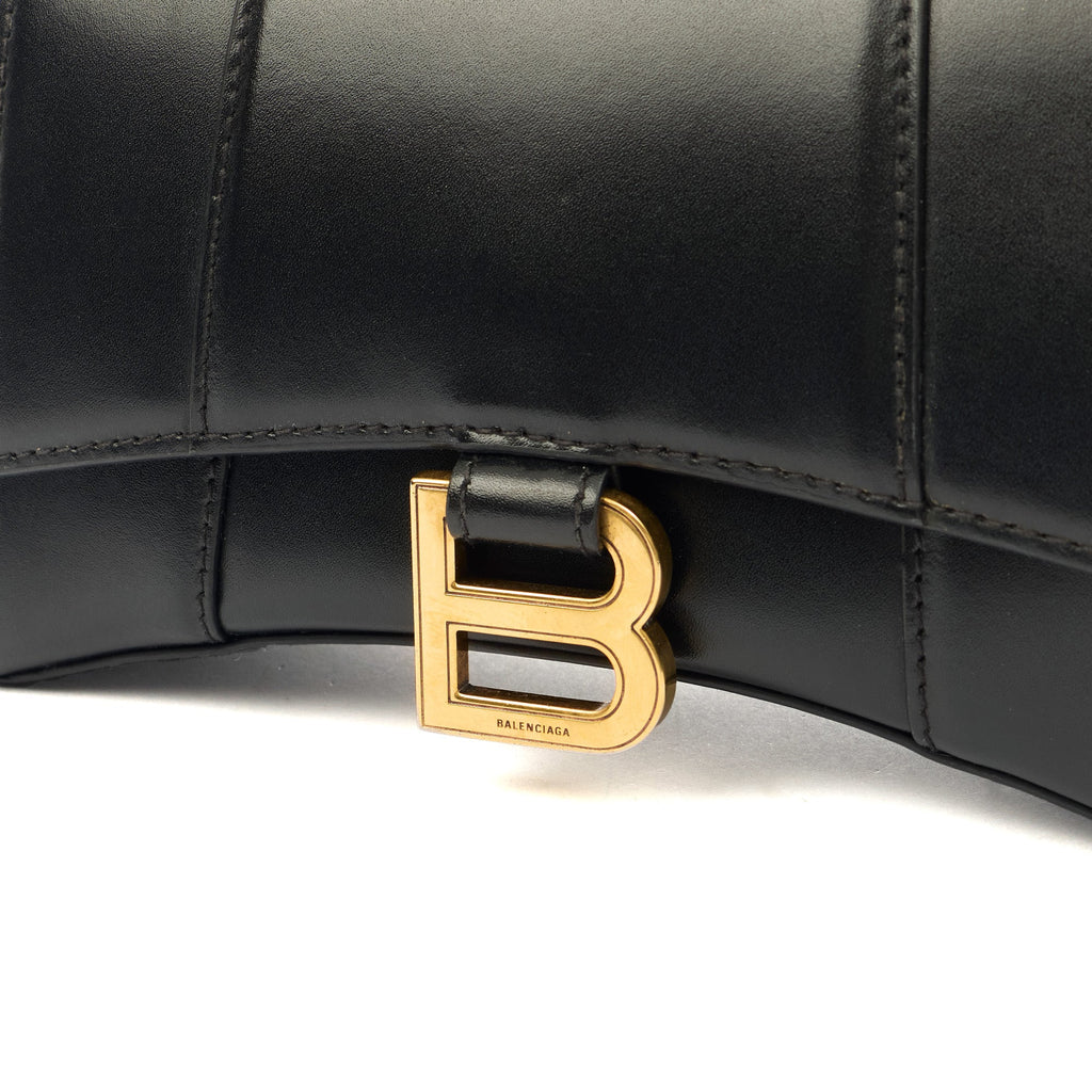 Balenciaga Top Handle Hourglass Top Handle XS in Black, Veau (Calfskin) — Lifestyle View