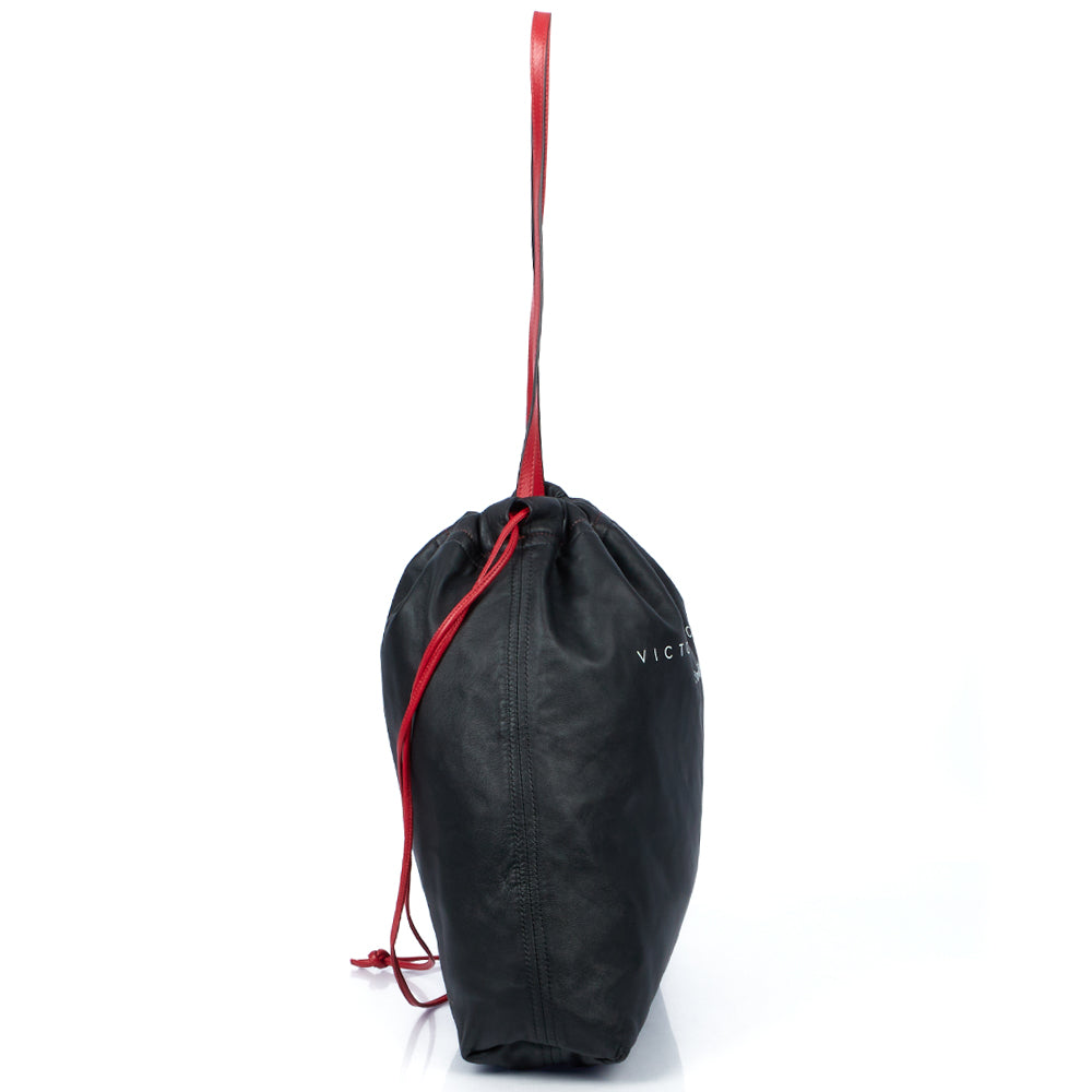 Victoria Beckham Tote Drawstring Bucket Bag in Black, Leather — Alternate View 10