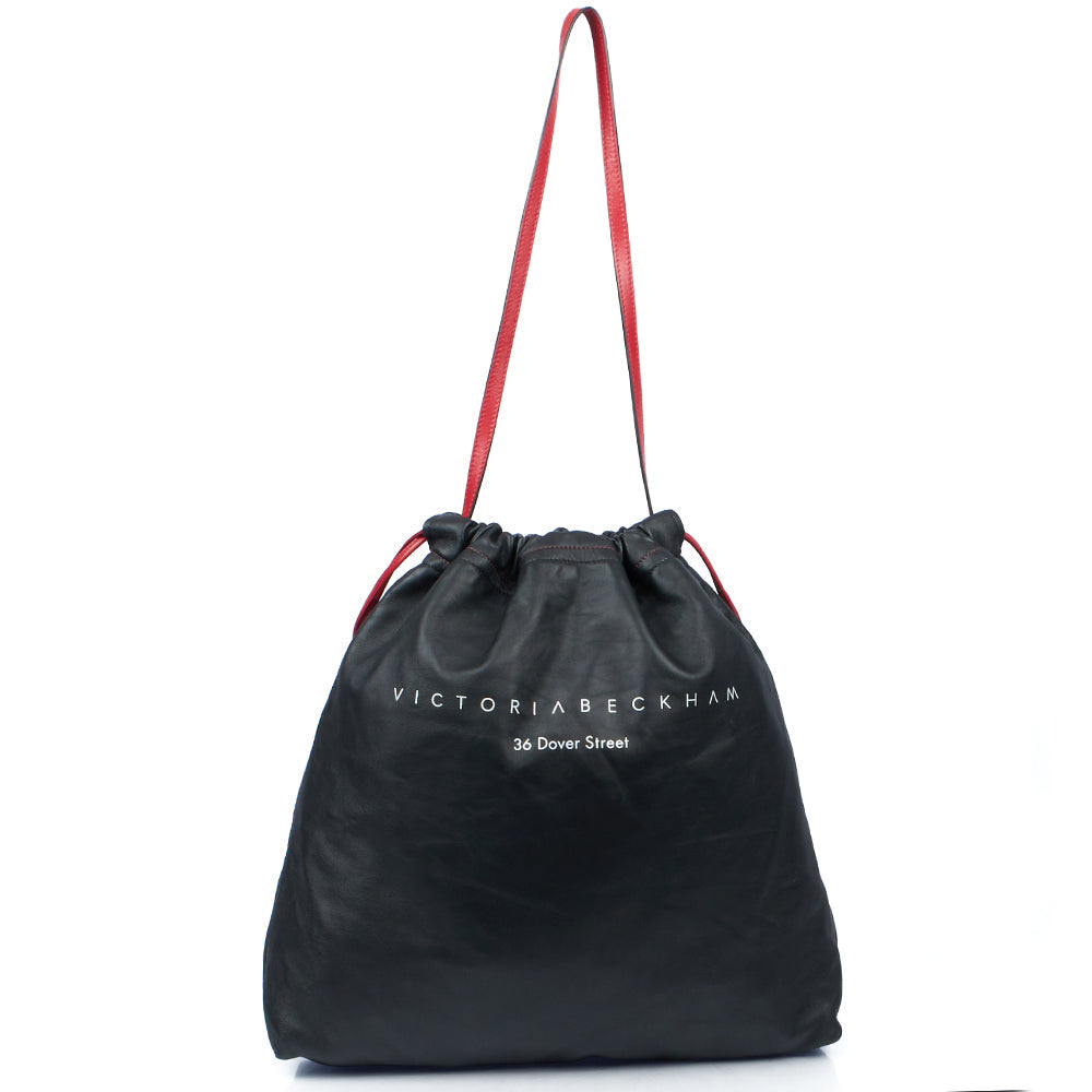 Victoria Beckham Tote Drawstring Bucket Bag in Black, Leather — Alternate View 8