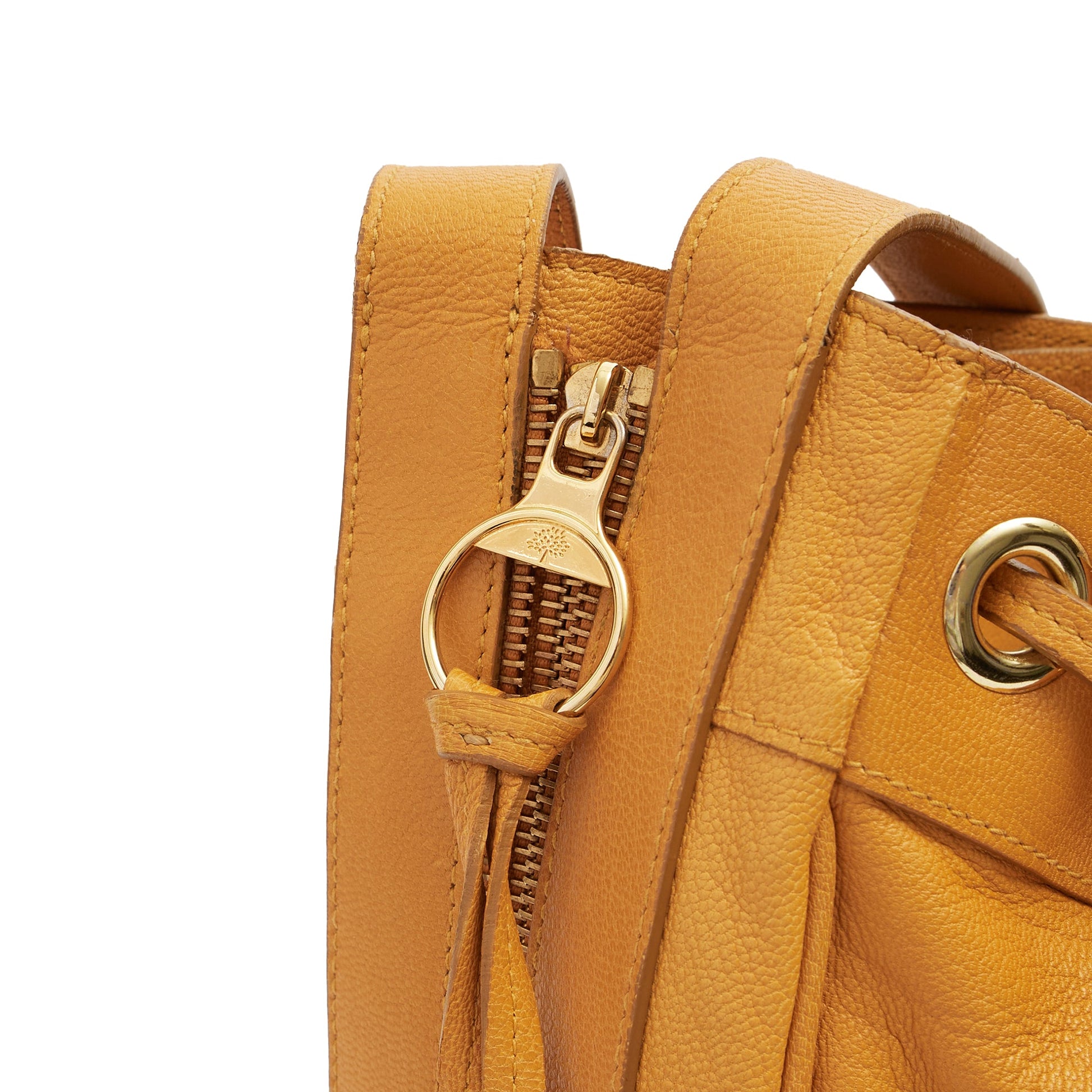 Mulberry Bucket Bag Poppy in Yellow, Leather — Lifestyle View