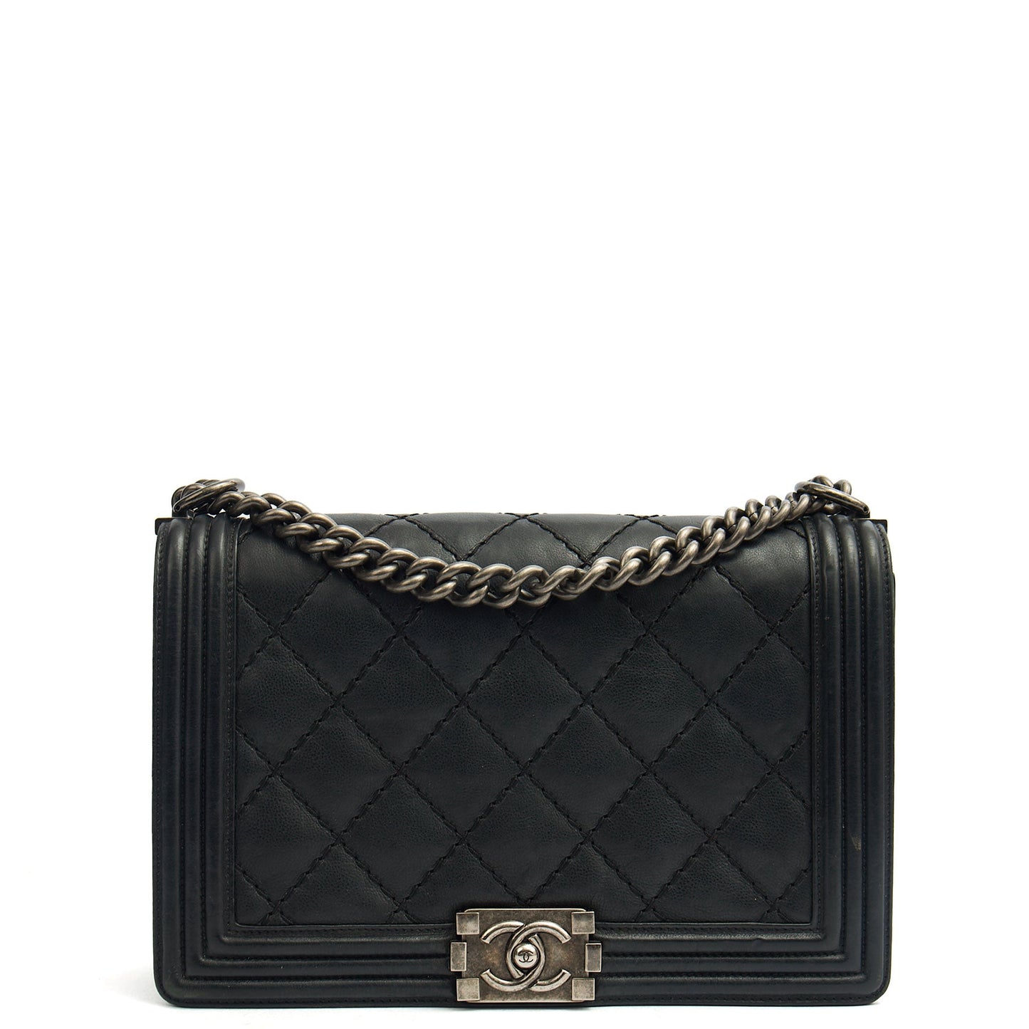 Chanel Shoulder Bag Boy - New Medium in Black, Calfskin Leather — Alternate View 19