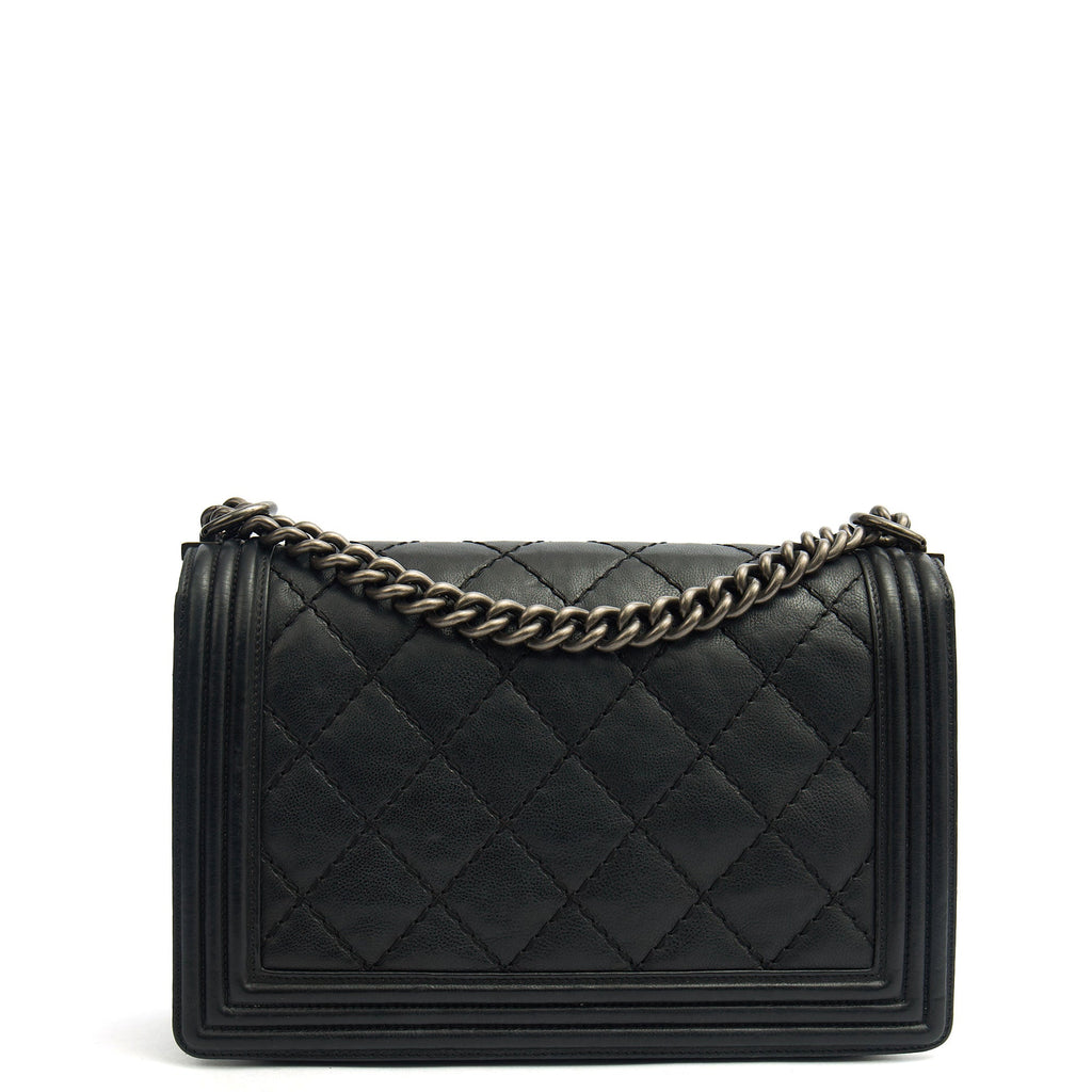 Chanel Shoulder Bag Boy - New Medium in Black, Calfskin Leather — Alternate View 12