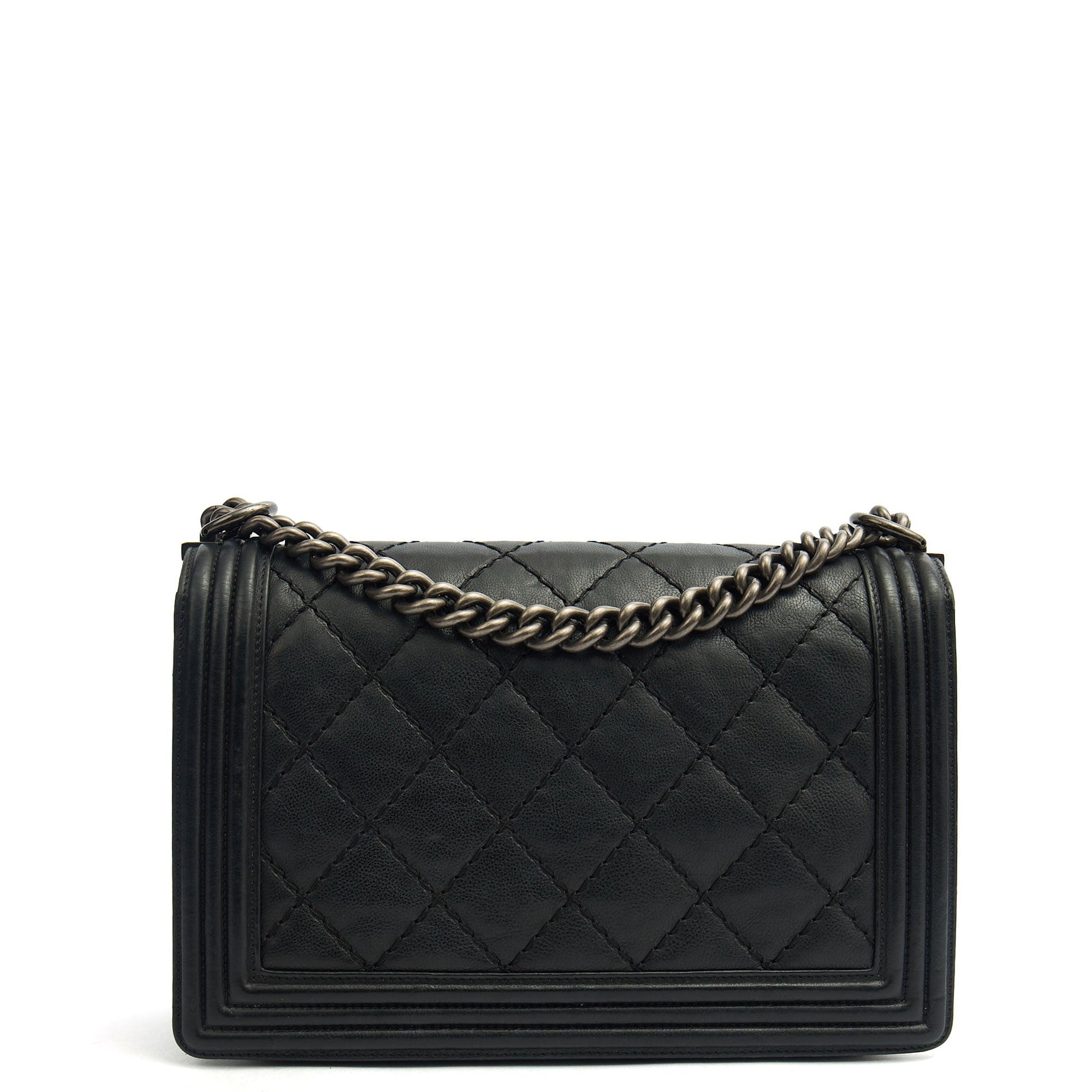 Chanel Shoulder Bag Boy - New Medium in Black, Calfskin Leather — Alternate View 12