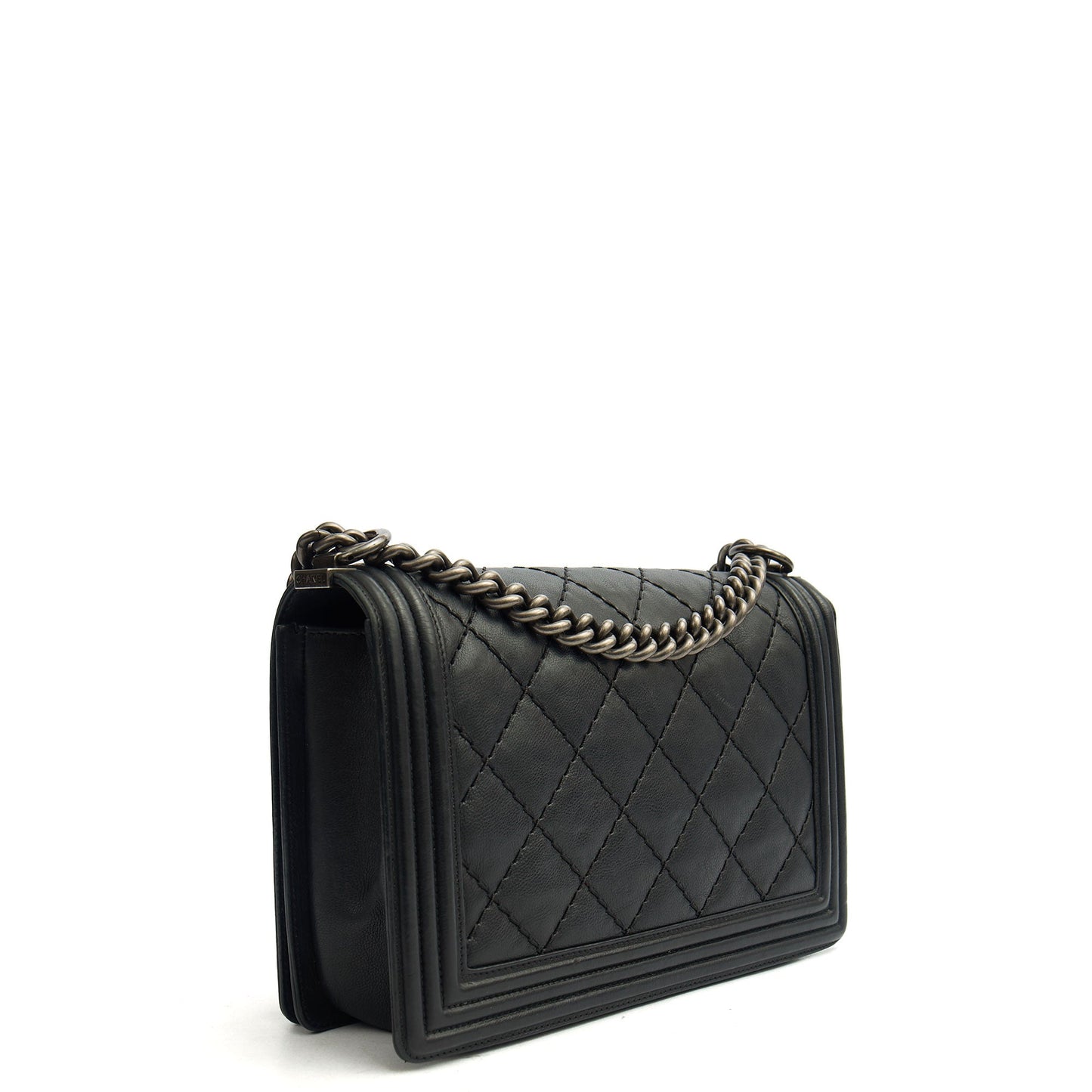 Chanel Shoulder Bag Boy - New Medium in Black, Calfskin Leather — Alternate View 20