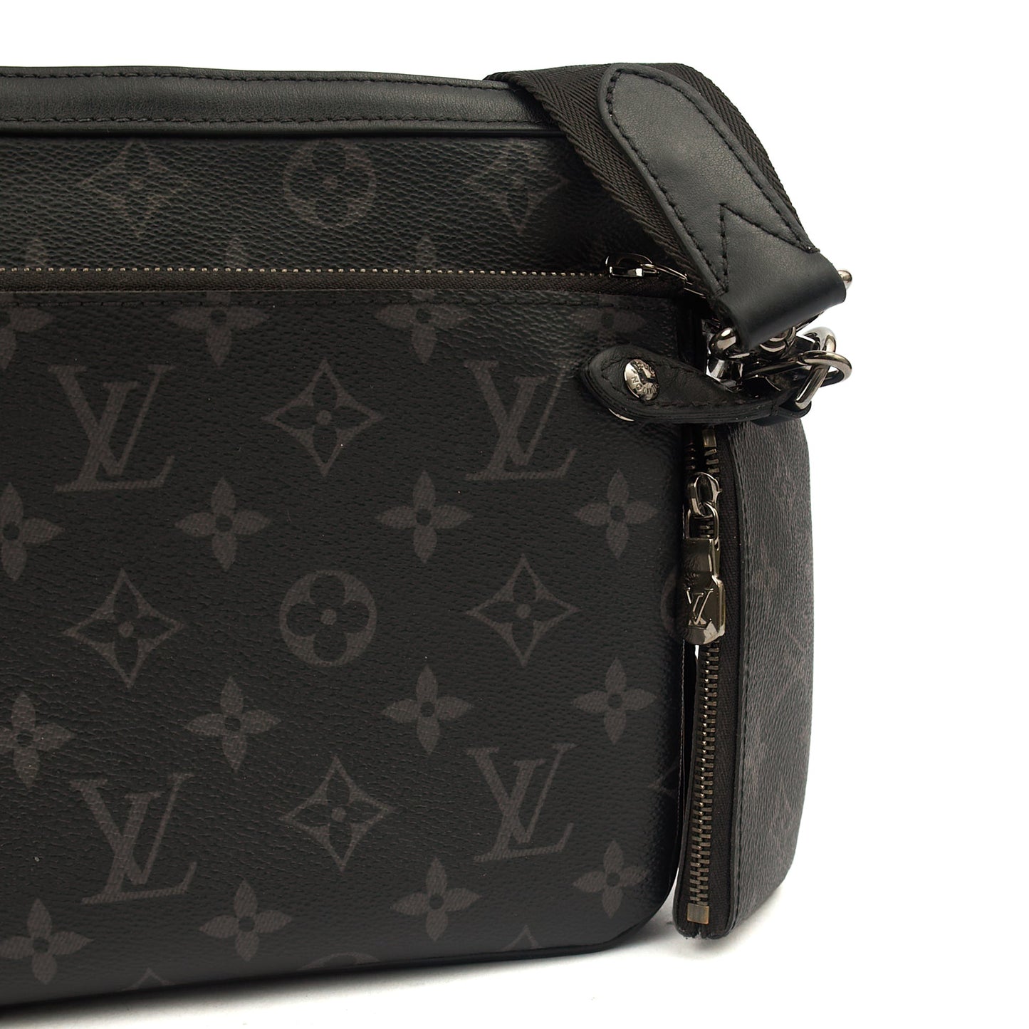 Louis Vuitton Cross Body Trio Messenger in Monogram Eclipse, Canvas — Lifestyle View