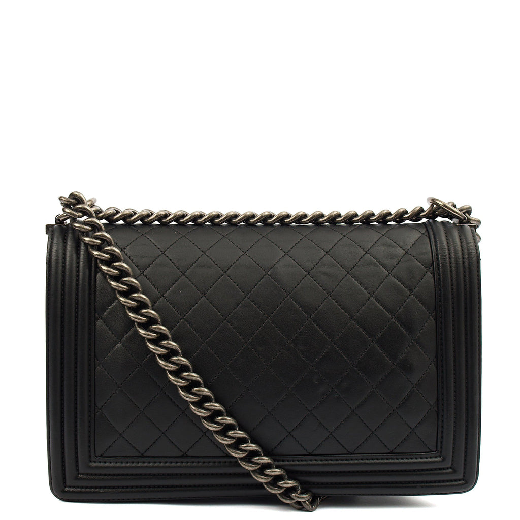 Chanel Shoulder Bag Boy - New Medium in Black — Top View