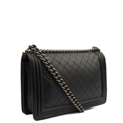 Chanel Shoulder Bag Boy - New Medium in Black — Back View