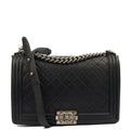Chanel Shoulder Bag Boy - New Medium in Black — Front View