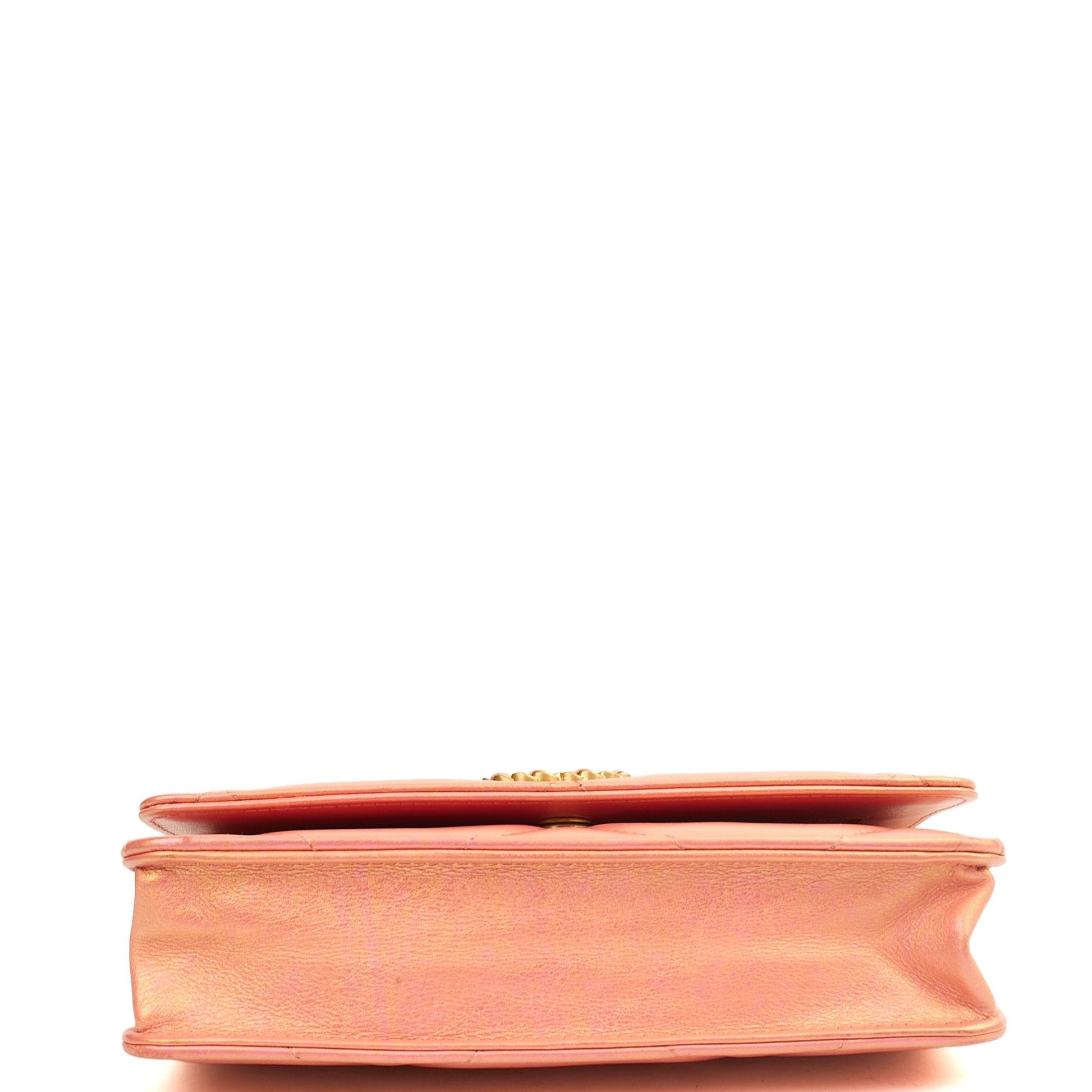 Chanel Cross Body Chanel 19 Wallet On Chain in Pink, Calfskin Leather — Top View