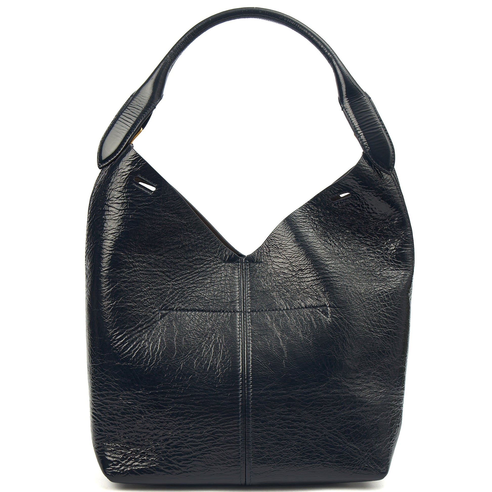 Anya Hindmarch Tote Build a Bag - Small in Blue, Patent Leather — Back View