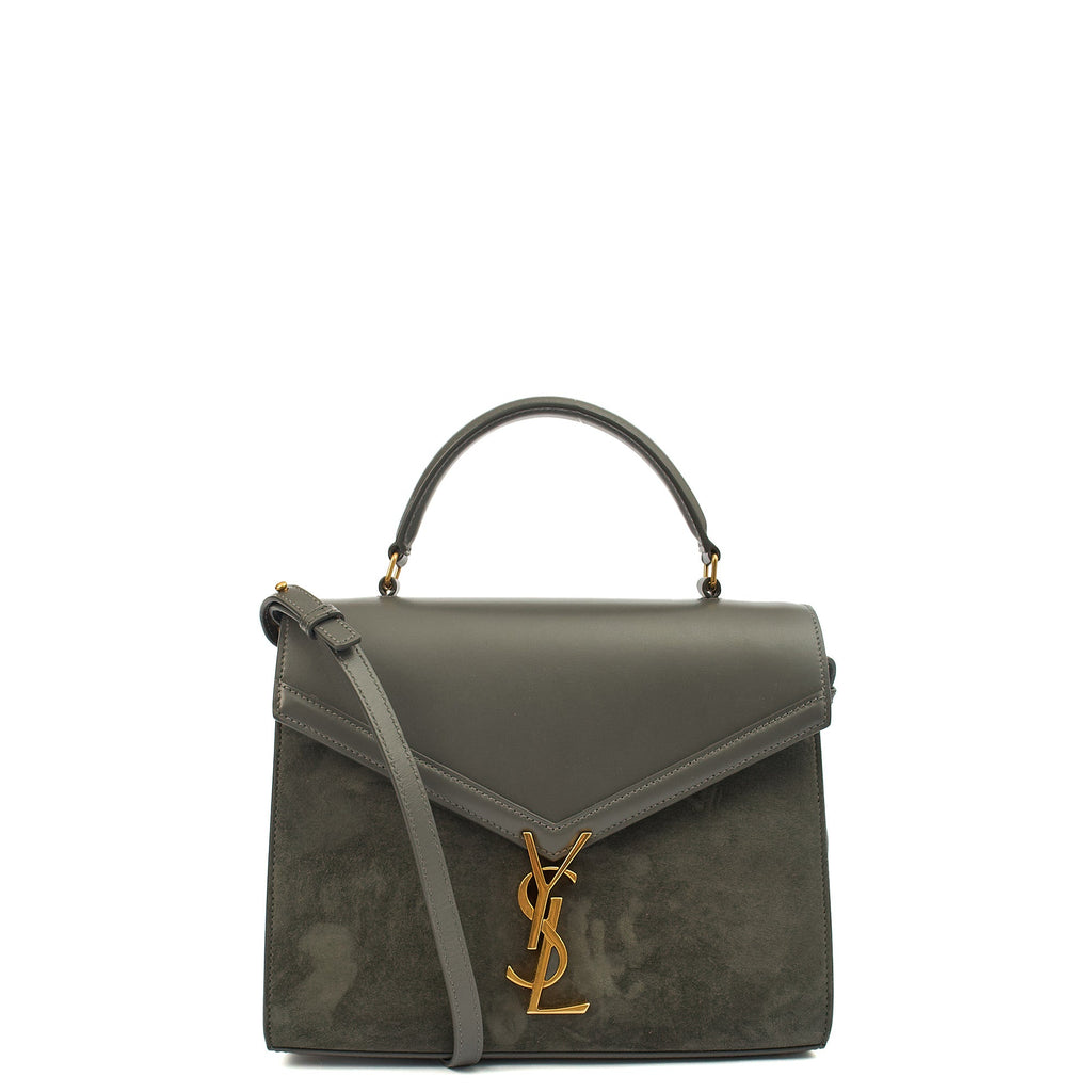 Saint Laurent Top Handle Cassandra Top Handle - Medium in Grey, Leather — Alternate View 13