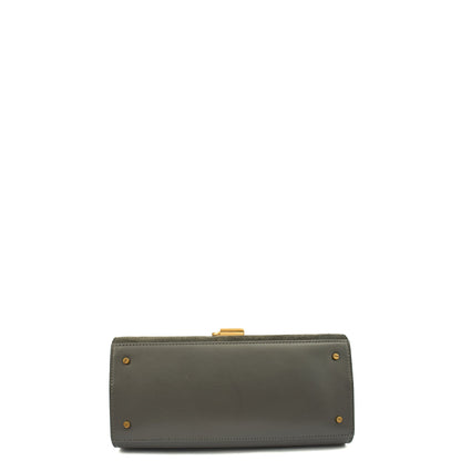 Saint Laurent Top Handle Cassandra Top Handle - Medium in Grey, Leather — Alternate View 16