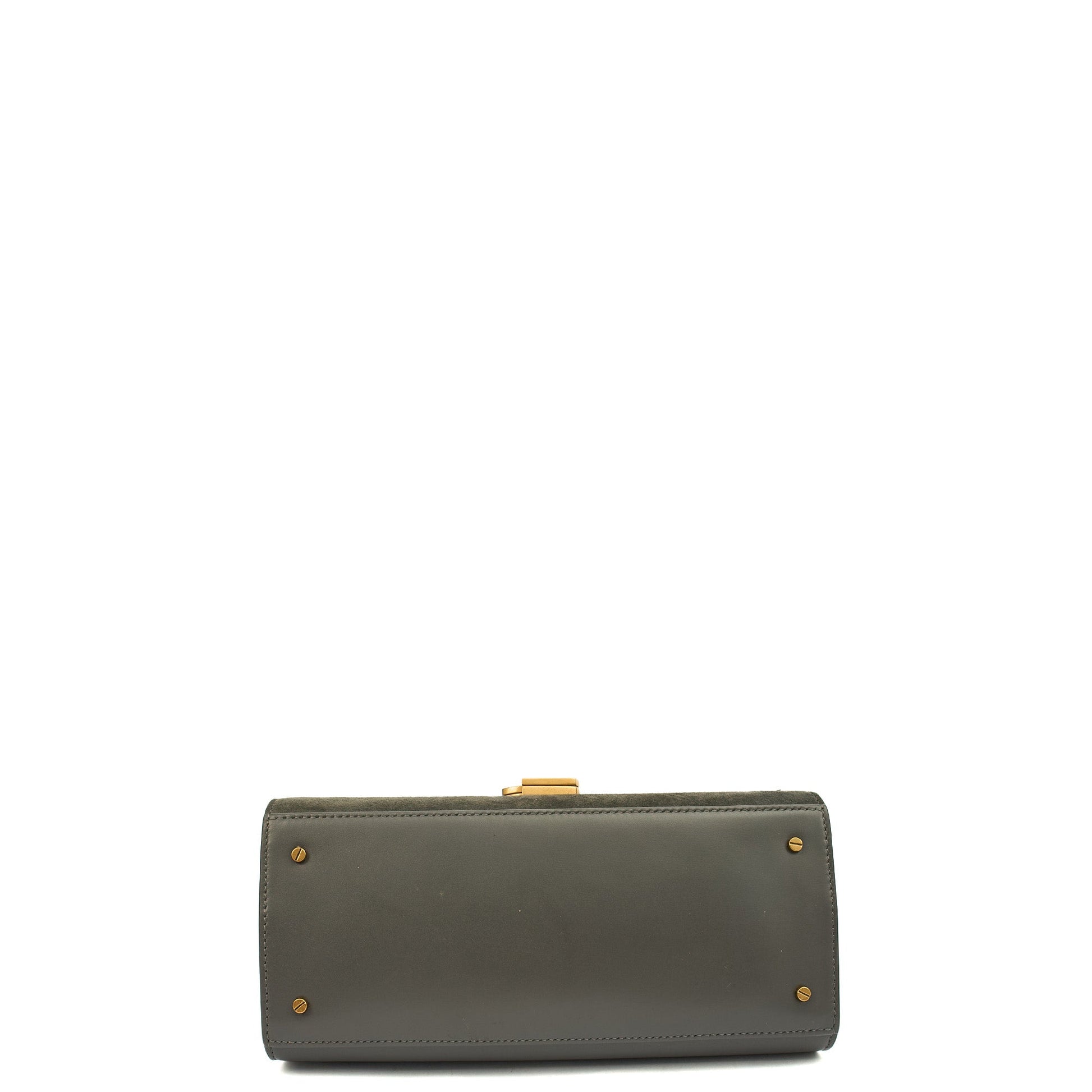 Saint Laurent Top Handle Cassandra Top Handle - Medium in Grey, Leather — Alternate View 10