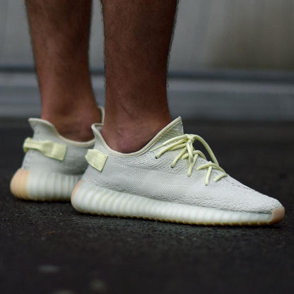 adidas Originals Yeezy 350 v2 Butter — UK 3.5 | EU 36 | US 4 — Lifestyle View